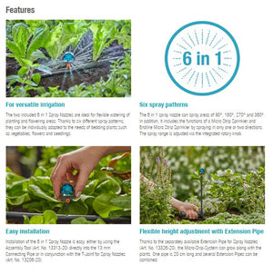 Gardena 6 in 1 Spray Nozzle Garden Plus