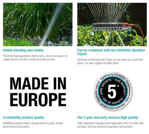 Gardena Classic 6 Pattern Sprinkler Boogie Garden Plus
