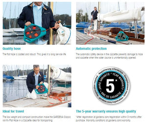 Gardena Classic Roll-fix Flat Hose 15 m in a Cassette Garden Plus