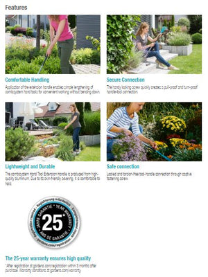 Gardena Combisystem Extension Handle for Hand Tools Garden Plus