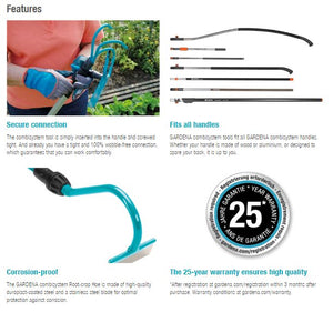 Gardena Combisystem Root-crop Hoe, 18cm width Garden Plus