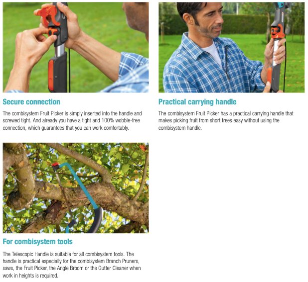 Gardena Combisystem Telescopic Handle 210 - 390 cm Garden Plus