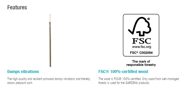GARDENA Combisystem Wooden Handle 3723-20 · 130 cm
