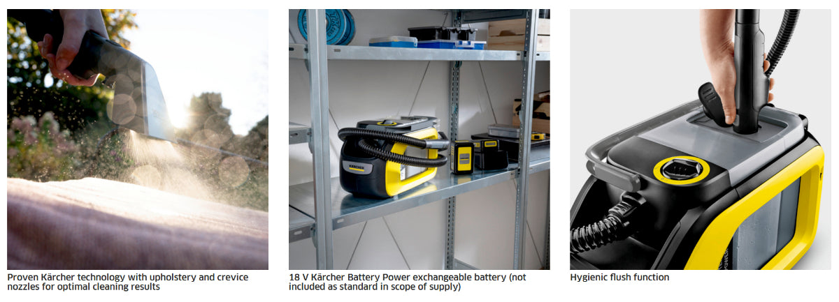 Kärcher SE 3-18 Compact Cordless Upholstery Cleaner — Bare Unit