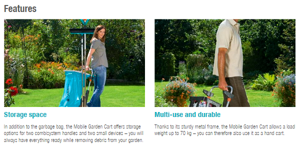 GARDENA Mobile Garden Cart 232-20 – 70 kg Maximum Load