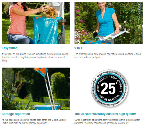 GARDENA Mobile Garden Cart 232-20 – 70 kg Maximum Load
