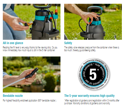 Gardena Pressure Sprayer 5 l Plus Garden Plus
