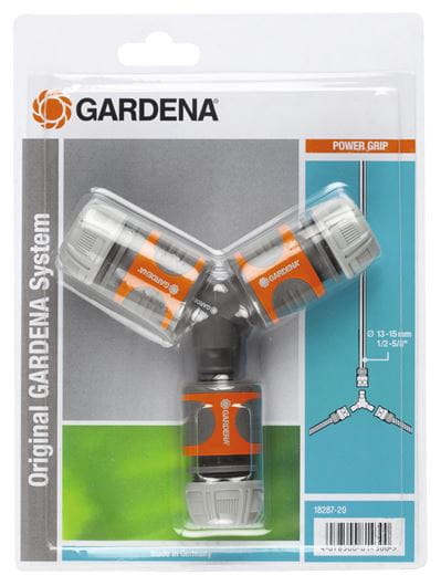 Gardena Two-way Hose Coupling Set 13mm (1/2") and 15 mm (5/8") Garden Plus