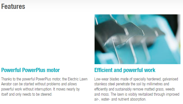 Gardena Electric Lawn Aerator EVC 1000 ready-to-use Set Garden Plus