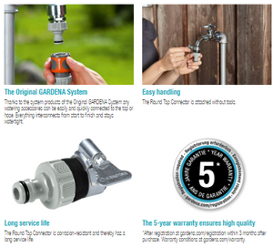 Gardena Round Cap Connector 14-17mm Garden Plus