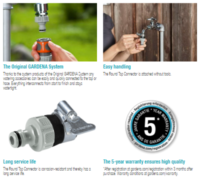 Gardena Round Cap Connector 14-17mm Garden Plus