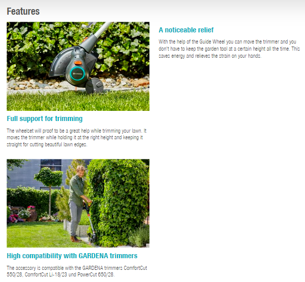 Gardena Guide Wheel for Trimmer for 9872/9874/9878 Garden Plus