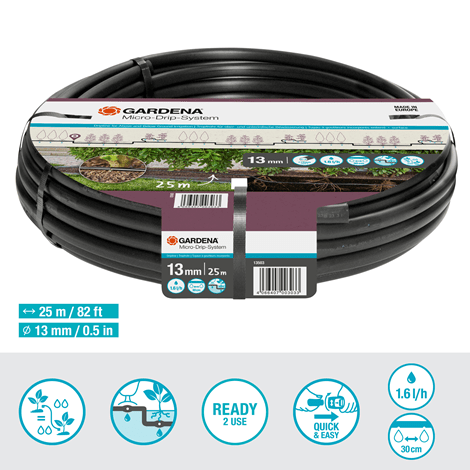 Gardena Drip Irrigation Line for bushes or hedges (25 m) Garden Plus