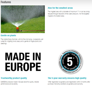 Gardena Classic Spray Sprinkler Fox Garden Plus