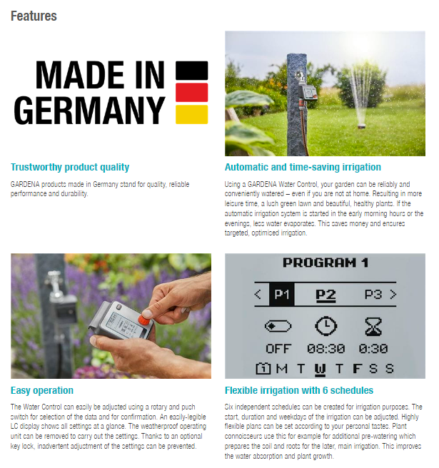 Gardena Water Control Master Garden Plus