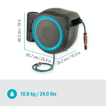 Gardena Wall-Mounted Hose Box RollUp M/L, 25m Garden Plus
