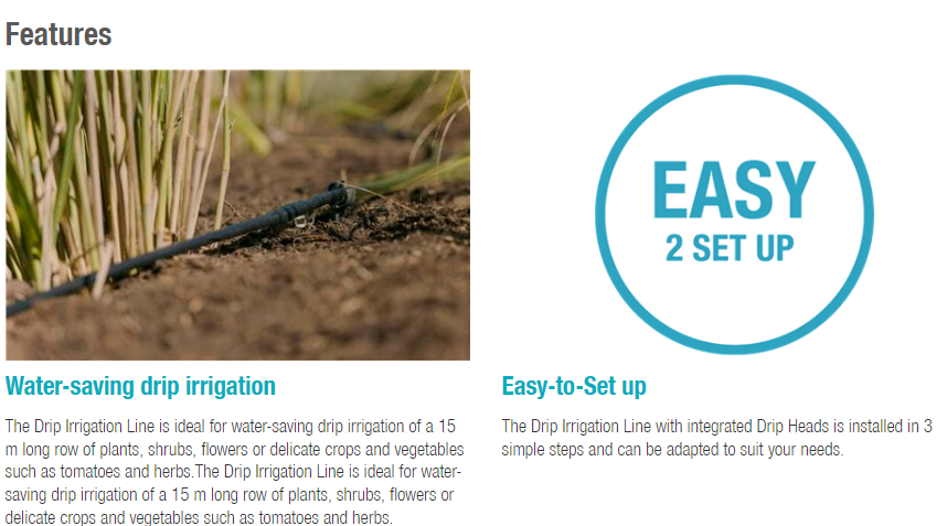 Gardena Drip Irrigation Line 4.6 mm (3/16"), 15 m Garden Plus