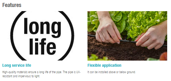 Gardena Supply Pipe 4.6 mm (3/16"), 50m Garden Plus