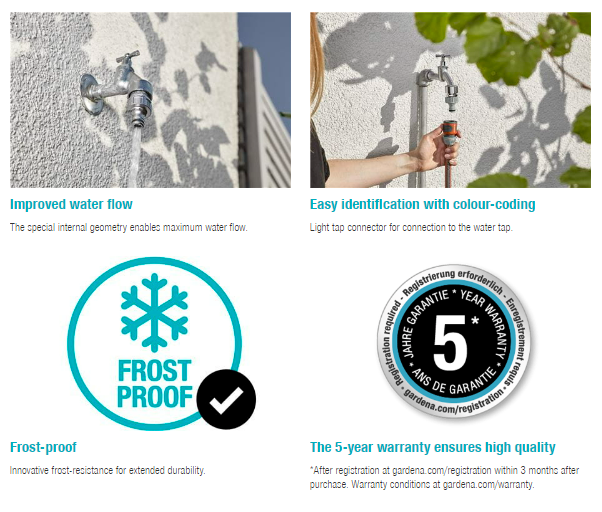 Gardena Premium Tap Connector 26.5 mm (G 3/4") Garden Plus