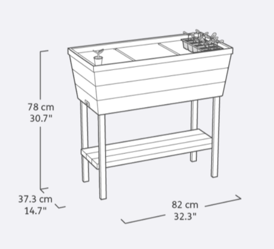 Urban Bloomer Elevated Garden Bed - Grey Garden Plus