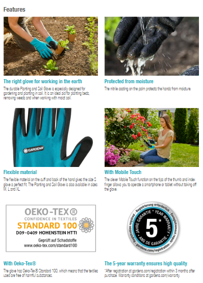 Gardena Planting and Soil Glove S Garden Plus