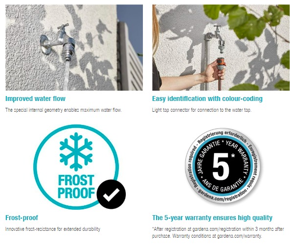 Gardena Premium Tap Connector 33.3 mm (G 1") Garden Plus