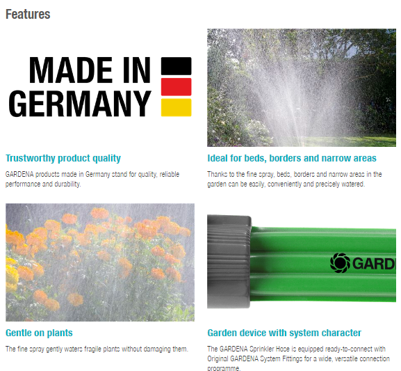 Gardena Sprinkler Hose (Orange), 15m Garden Plus