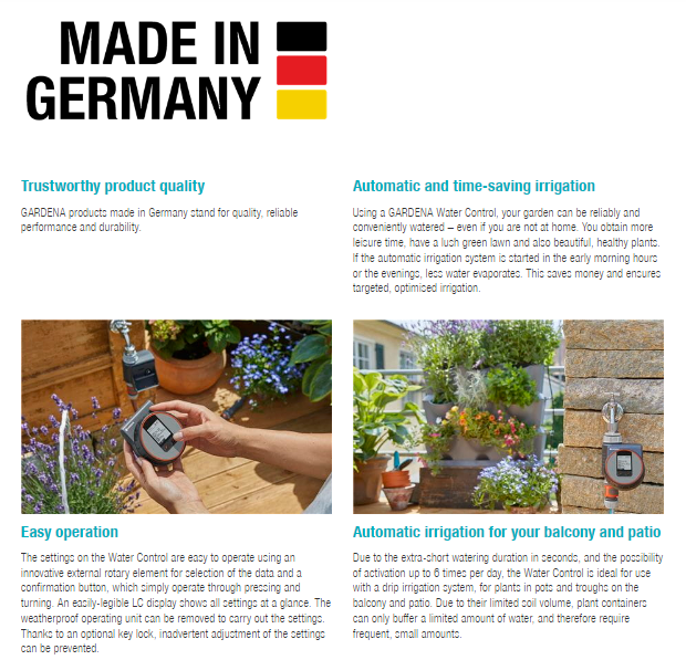 Gardena Water Control Flex Garden Plus