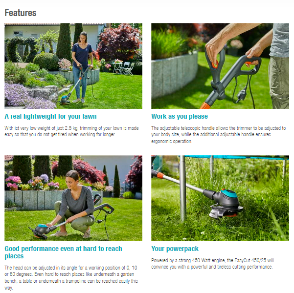 Gardena Turbotrimmer EasyCut 450/25 Garden Plus