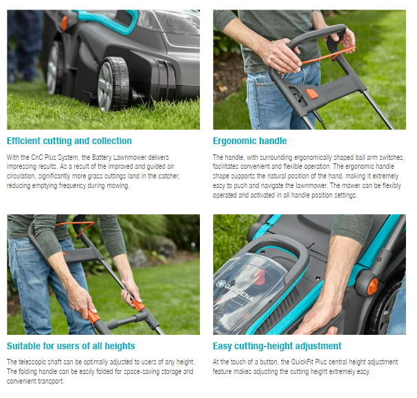 Gardena Battery Lawnmower PowerMax™ Li-40/37 Ready-to-use Set Garden Plus