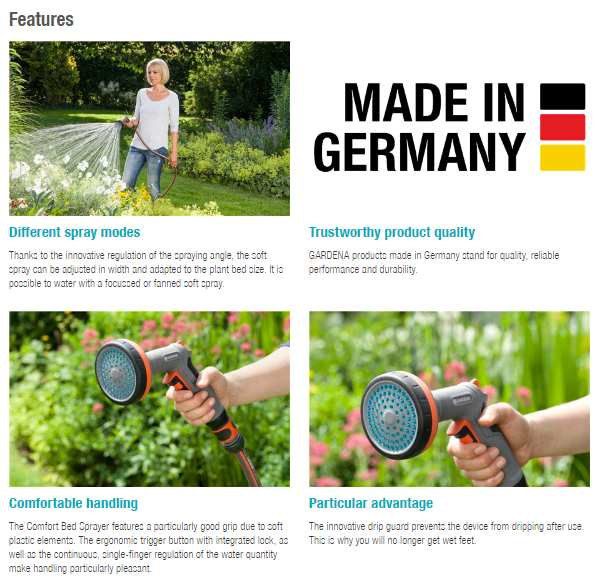 Gardena Comfort Bed Sprayer Garden Plus