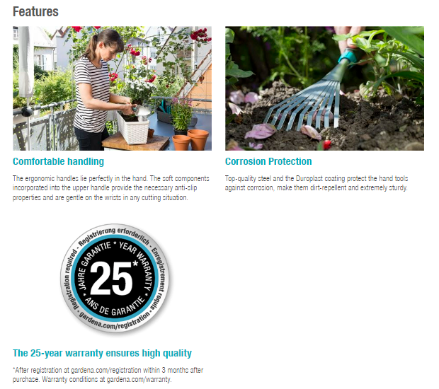 Gardena Hand Rake 8956 Garden Plus