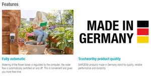 Gardena Fully Automatic Flower Box Watering Garden Plus