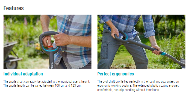 Gardena ErgoLine Telescopic Spade Garden Plus