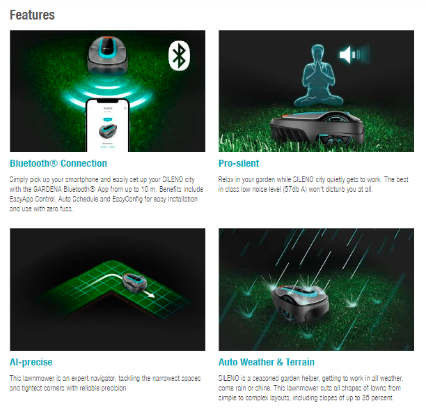 GARDENA SILENO city 500 m² Bluetooth Robotic Lawnmower