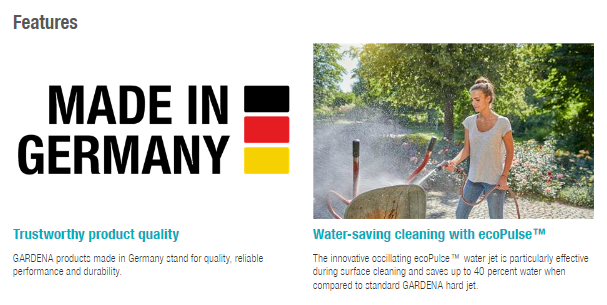 Gardena Comfort Cleaning Nozzle ecoPulse™ Garden Plus