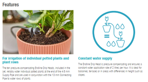 Gardena Endline Drip Head 2 l/h, pressure-regulating Garden Plus