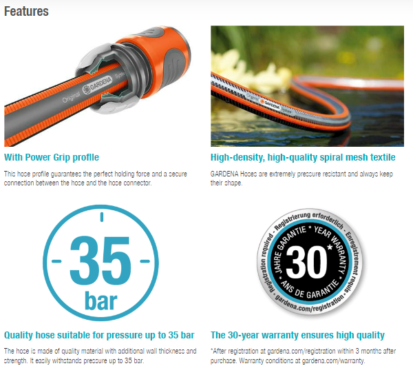 Gardena Premium SuperFLEX Hose 13 mm (1/2") 30 m | Flexible Garden Hose ...