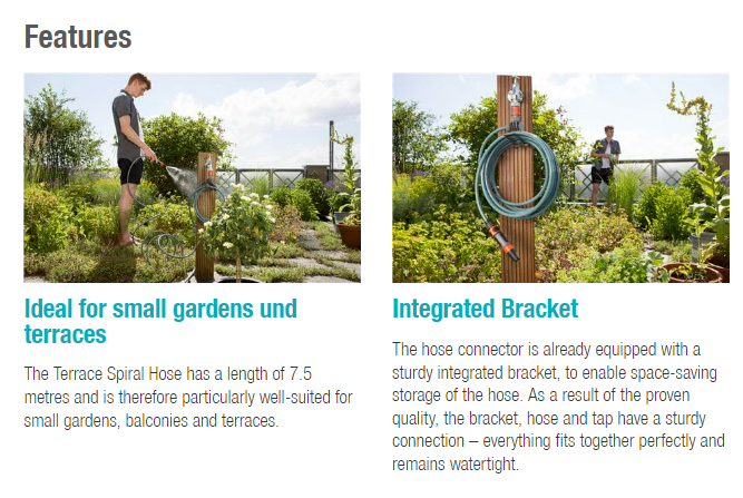 a brochure with two pictures of a man in a garden