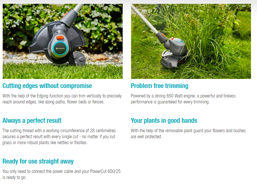 Gardena Turbotrimmer PowerCut 650/28 Garden Plus