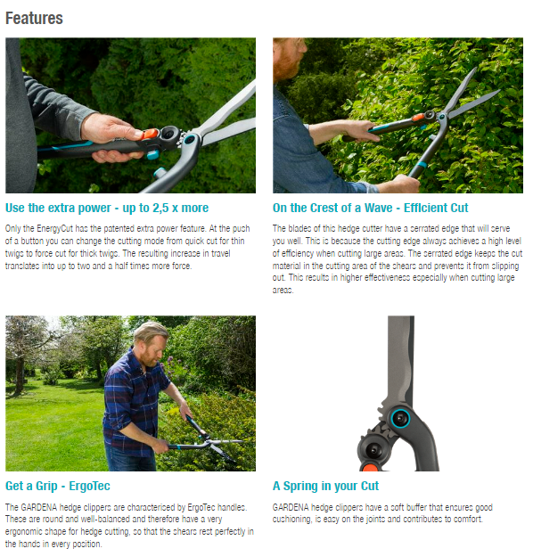 Gardena Hedge Clippers 2in1 EnergyCut Garden Plus