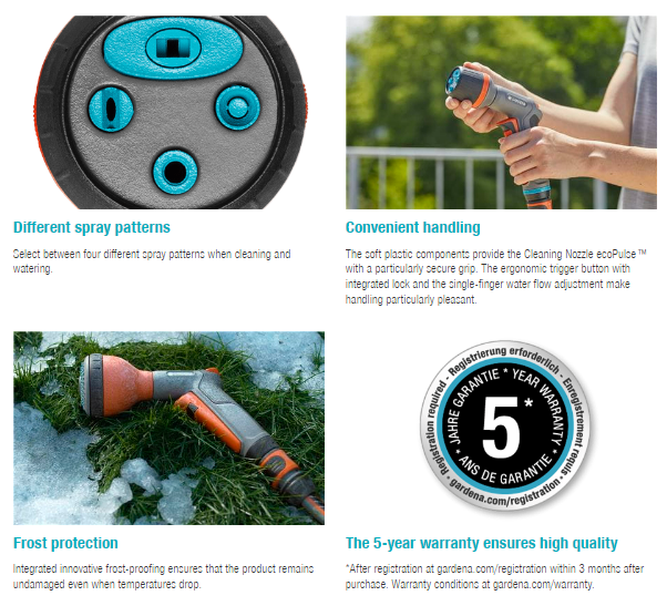 Gardena Comfort Cleaning Nozzle ecoPulse™ Garden Plus