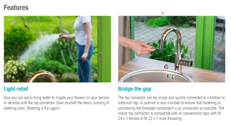 Gardena Tap Connector for Indoor Taps Garden Plus