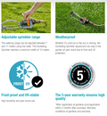 a lawn sprinkler is shown with instructions on how to use it