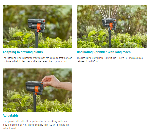 Gardena Extension Pipe for OS 90 Garden Plus