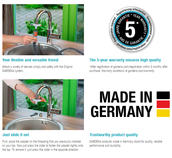 Gardena Tap Connector for Indoor Taps Garden Plus