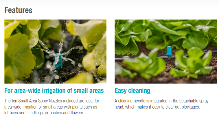 Gardena Small Area Spray Nozzle 13316 Garden Plus