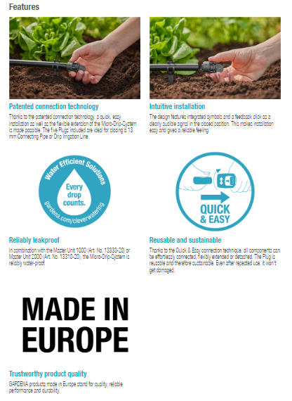 Gardena Plug 13 mm (1/2") Garden Plus