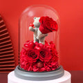 Preserved Flower Gift Box with Teddy Bear