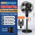 Dual-Head Pedestal Fan with Independent Control